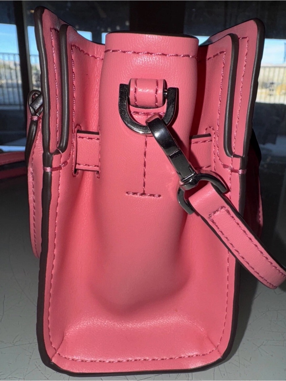 Michael Kors Pink Embossed Leather Mini Satchel with Charm - Picture 6 of 12